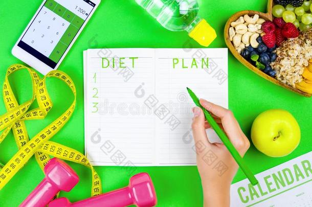 健康日记为计划健康的健康生活方式