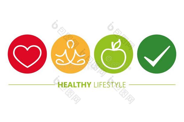 健康的生活方式偶像心瑜伽和苹果