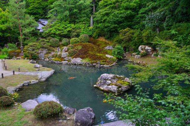 田园诗般的风景关于日本人花园