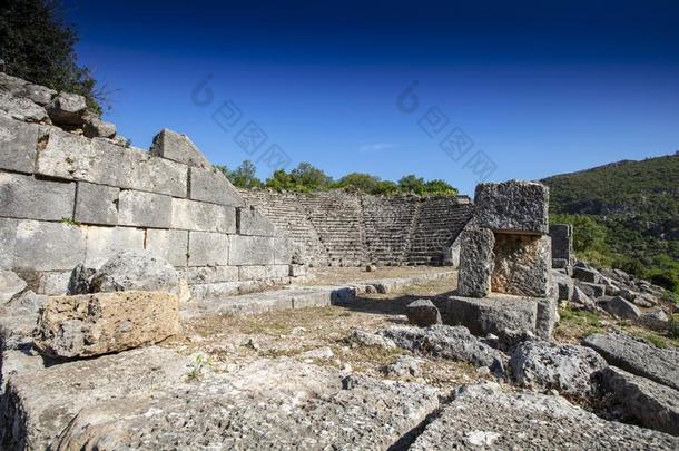 古代的利西亚的利西亚人的利西亚语的柱坟墓采用P采用ara,费特希耶,火鸡
