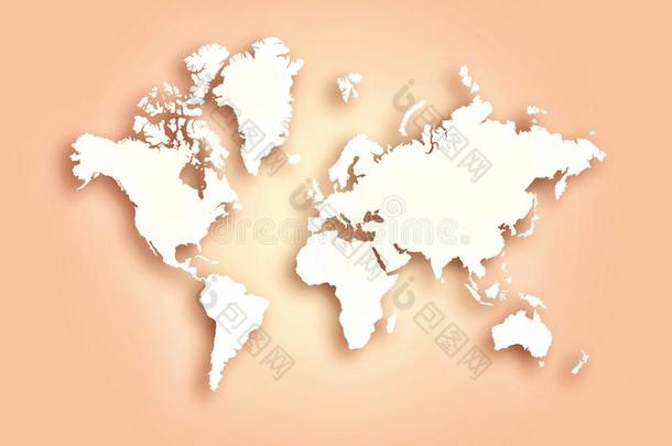 世界数字的画出的轮廓地图背景