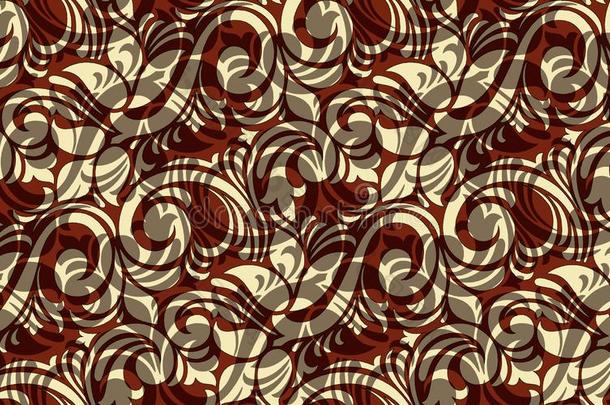 抽象的无缝的数字的纺织品花的背景