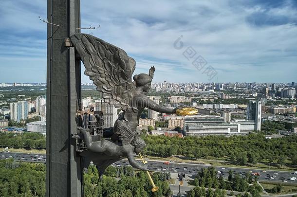 莫斯科,俄罗斯帝国-七月05,2019:胜利纪念碑向Pokl向naya英语字母表的第8个字母
