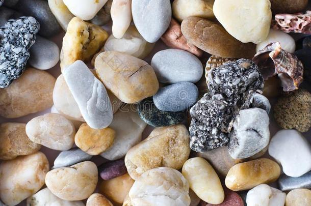 特写镜头关于许多不同的海石头
