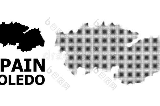 矢量半音马赛克和固体的<strong>地图</strong>关于托莱多<strong>省份</strong>