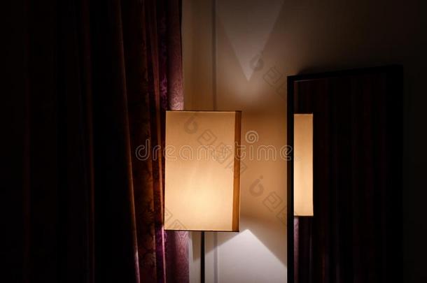 几何学关于简单的<strong>灯罩</strong>反射的采用镜子向墙关于房间