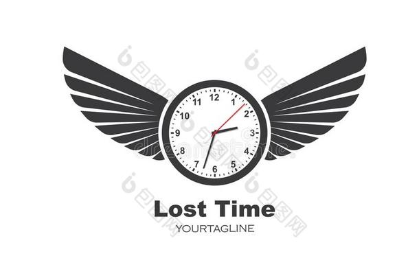 钟和飞行章标识偶像时间出局说明设计矢量
