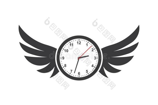 钟和飞行章标识偶像时间出局说明设计矢量