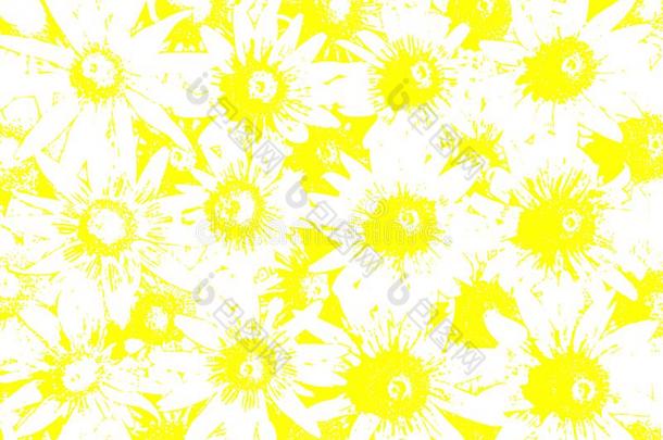 模式和黄色的花为背景