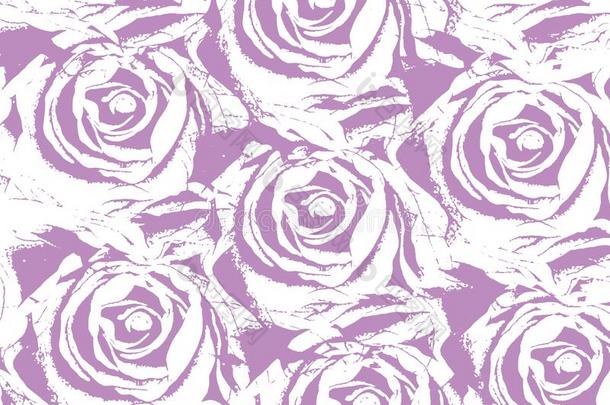 模式和大的紫色的玫瑰