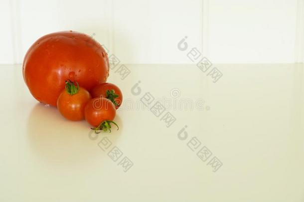 num.四新鲜的红色的番茄从指已提到的人花园