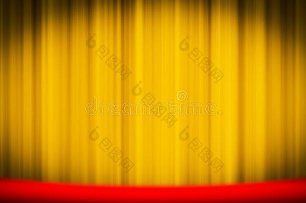 剧场黄色的窗帘向阶段娱乐背景,黄色的