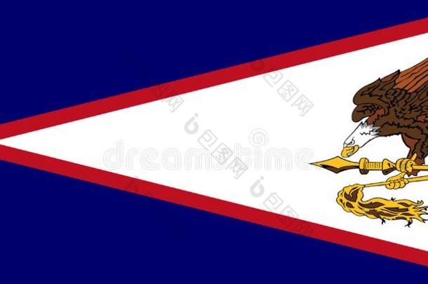 旗关于美国人萨摩亚群岛.矢量说明.世界旗
