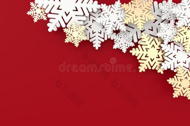 圣诞节背景和光亮的<strong>金色</strong>的和白色的雪花.字母x