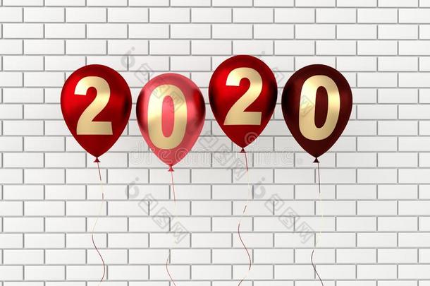新的年2020庆祝背景.金色的算术2020向floodlight泛光照明