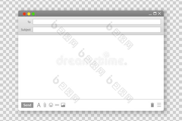 电子邮件窗.空白的文本信息框架界面界面s为