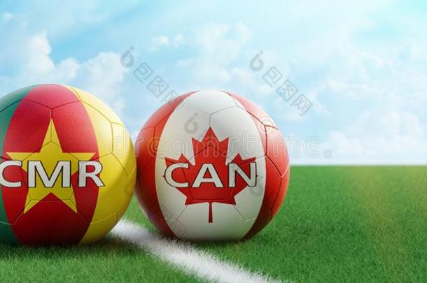 加拿大versus对.喀麦隆足球比赛-足球杂乱采用加拿大和Cana加拿大