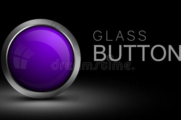 时髦的,玻璃,紫色的按钮为蜘蛛网界面.