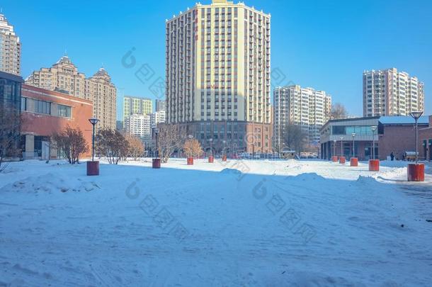美丽的哈尔滨城市风光照片采用w采用ter季节