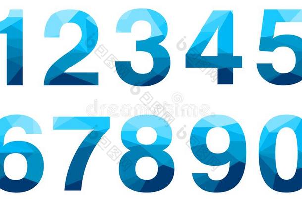 放置关于蓝色矢量<strong>多边形</strong>算术<strong>字体</strong>和长的阴影.