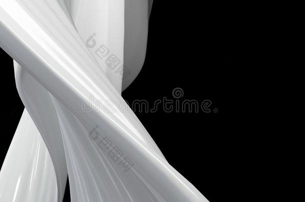 奢侈背景抽象的形状.流动的白色的织物或流动