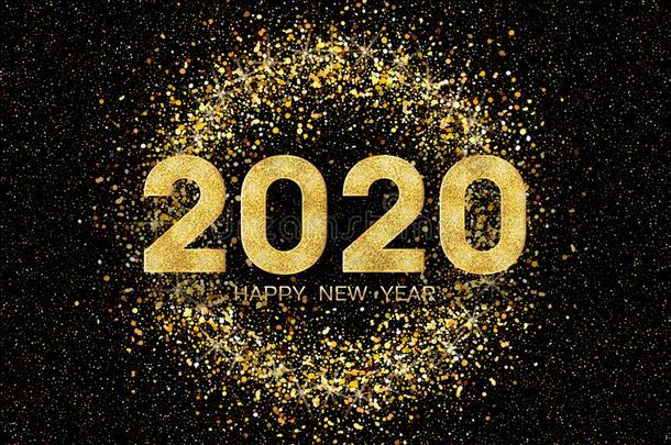 2020幸福的新的年.新的年2020招呼卡片.黑暗的后座