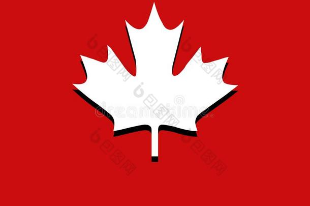 加拿大人的枫树叶子平的偶像和阴影.说明设计