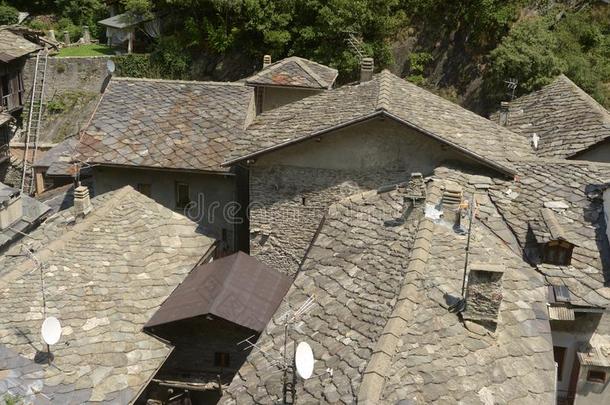 指已提到的人典型的板岩屋顶关于指已提到的人小的村民关于诗人采用奥斯塔VaticanCityState梵地冈