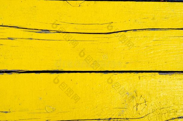 五颜六色的<strong>生锈</strong>的<strong>黄色</strong>的描画的木制的木材墙