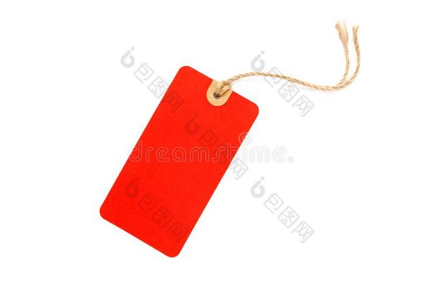 空白的红色的卡纸板价格加<strong>标签</strong>于或<strong>标签</strong>隔离的向一白色的b一ckg