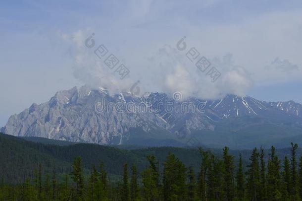 多云的西伯利亚的山深的采用西伯利亚