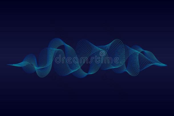 抽象的声音波浪关于音乐和波状的微粒.数字的声音wa