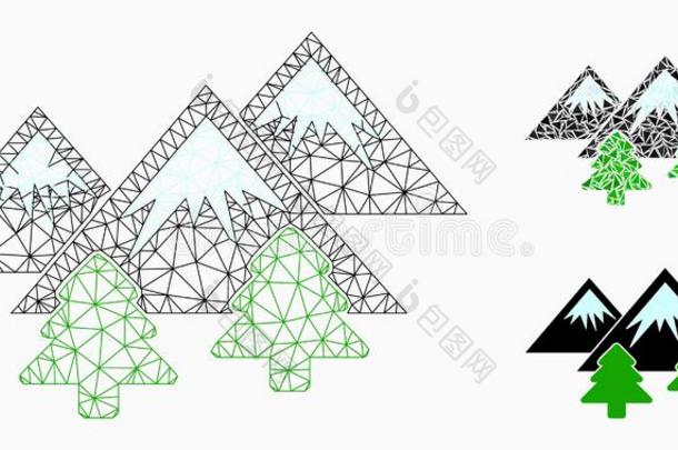 山森林矢量网孔金属丝框架模型和三角形methodsforoptimizationandsubjectiveassessmenti