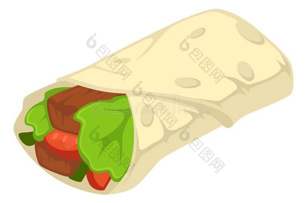 墨西哥玉米煎饼和叶子墨西哥人食物和面包矢量