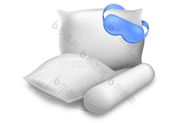 空白的正方形,圆筒和矩形的枕头