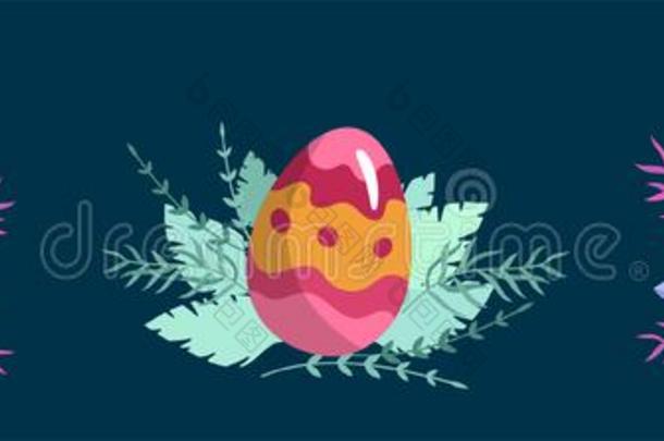 复活节说明和描画的卵和复活节蛋糕.漂亮的东