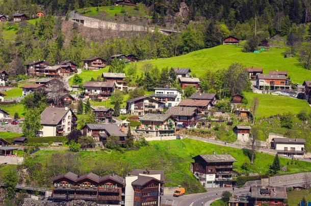 风景乡村村民在菲斯普,瑞士.,城市风光照片一