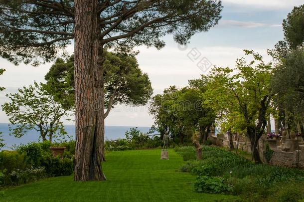 美丽的看法从指已提到的人花园关于别墅Cimbrone,拉韦洛别墅