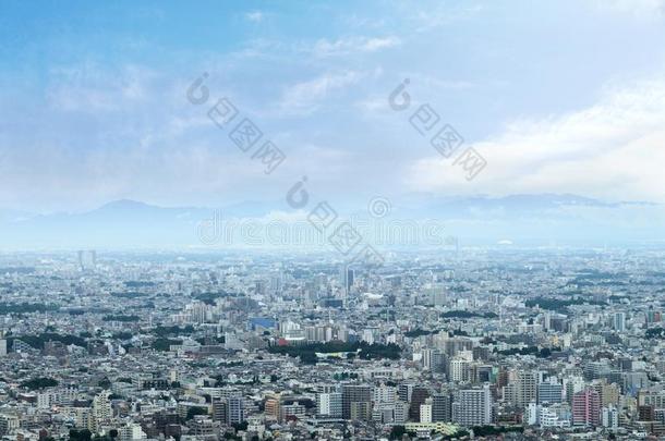 风景关于东<strong>京城</strong>市地平线采用空气的看法和摩天大楼,