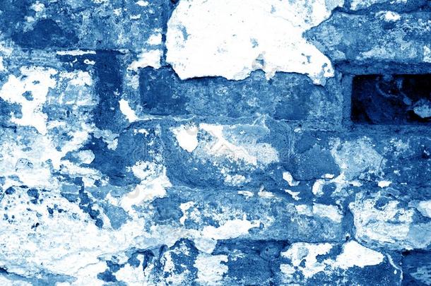 老的蹩脚的砖墙质地采用海军蓝色声调
