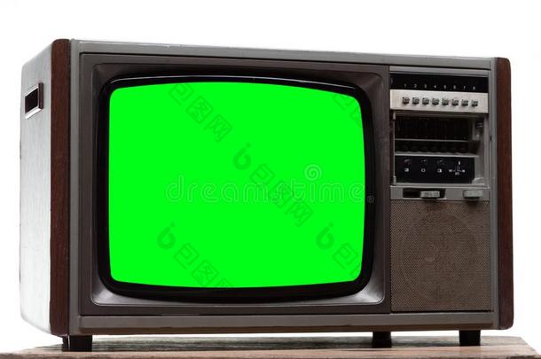酿酒的televisi向<strong>电视机</strong>:老的制动火箭televisi向<strong>电视机</strong>和绿色的屏幕隔离的向白色的