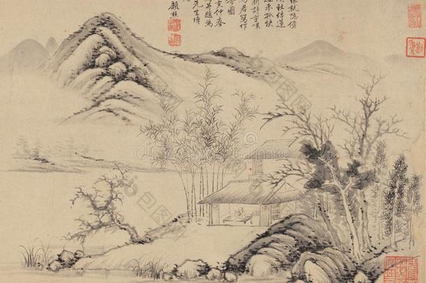 中国人绘画,风景绘画,墨水绘画