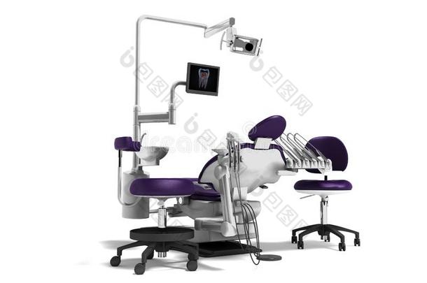 牙齿的单位紫色的椅子关于牙科医生和助手助手shermetically-sealedintegratinggyroscope密封式