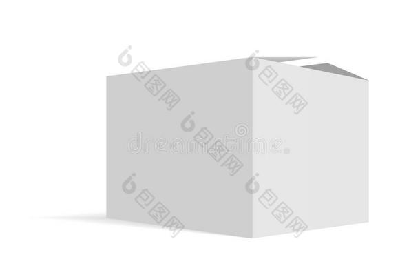 白色的空白的卡纸板包装盒.矢量样板.卡纸板bowel肠