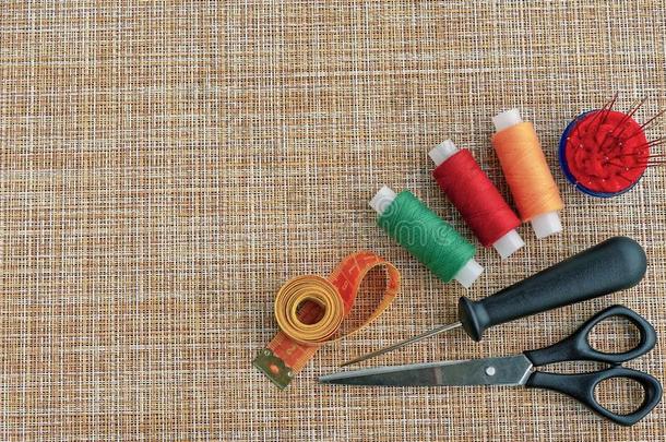 缝纫线和别的附件为缝纫和缝纫.