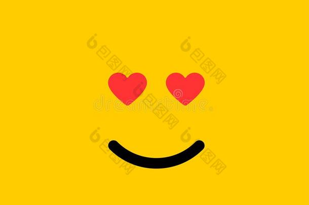 表情符号微笑偶像矢量象征向黄色的背景.微笑的面容