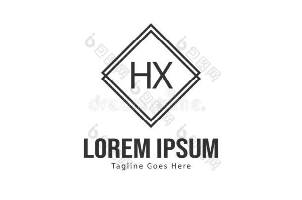 最初的HX公司公司标识样板和现代的框架.极简抽象艺术的HX公司公司信