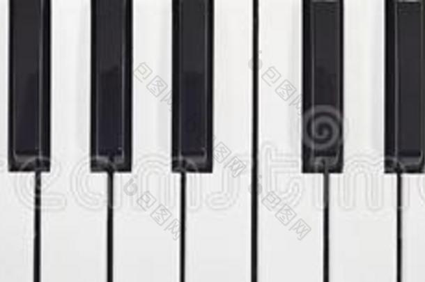 调向<strong>钢琴</strong>键盘.音乐的仪器和黑的和白色的