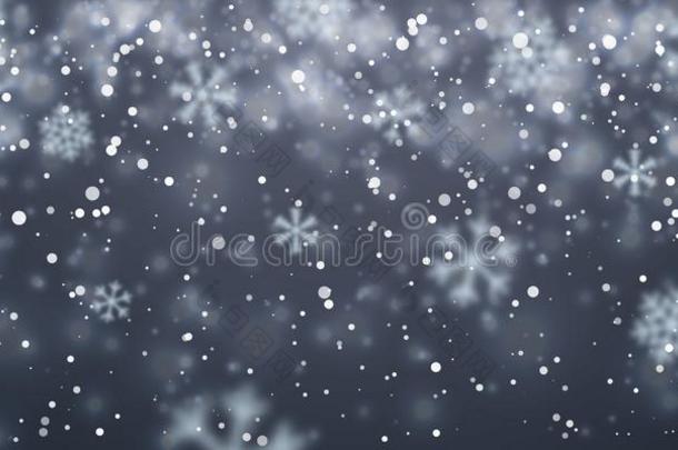 圣诞节雪.落<strong>下雪</strong>flakes向蓝色背景.<strong>下雪</strong>.