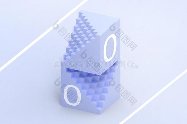 矩形的盒蓝色关于数学和科技和一简单的